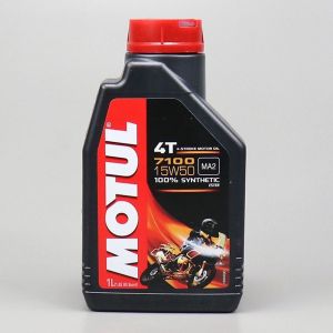 Huile moteur 4T 15W50 Motul 7100 100% synthèse 1L