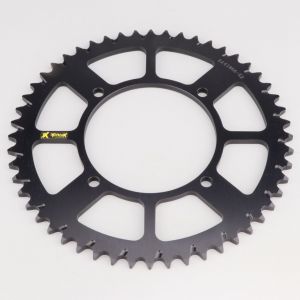 Couronne 52 dents alu 420 Kawasaki KX 80, 85, 112, Suzuki RM 100... ProX noire