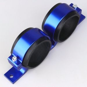 Support aluminium pour double pompe type Bosch 044 kartcross, autocross Ø60 mm Turbo Works bleu