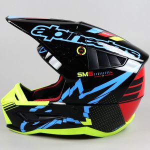 Casque cross Alpinestars S-M5 Action noir et jaune fluo