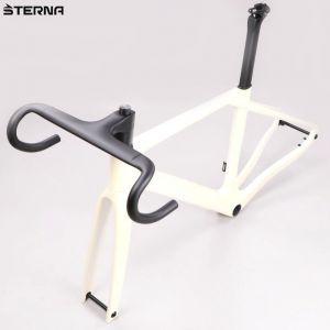 Kit cadre carbone complet v&eacute;lo route Sterna blanc nacr&eacute;