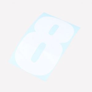 Sticker numéro 8 Ahdes blanc 13 cm