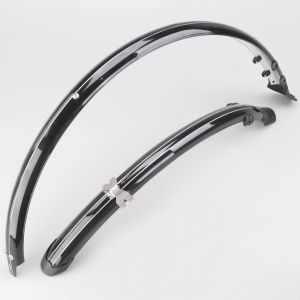 Garde boues avant, arri&egrave;re v&eacute;lo 28" M-Wave Mud Max Flex noirs 45 mm