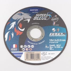 Disque &agrave; tron&ccedil;onner l'acier &Oslash;125x1 mm Norton SB4