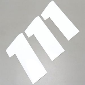 Stickers num&eacute;ro cross 1 blancs 20 cm Blackbird (jeu de 3)