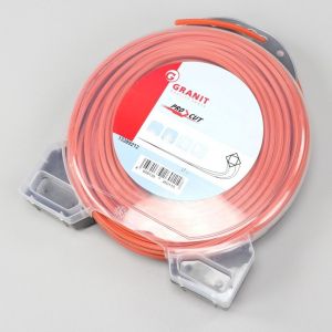 Fil de débroussailleuse Ø4 mm carré nylon Granit orange (bobine de 25 m)