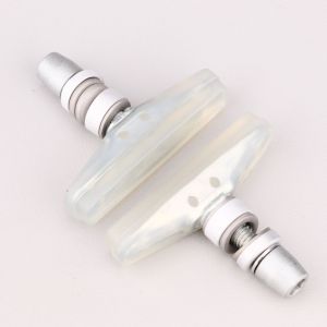 Patins de frein vélo BMX 54 mm Kool-Stop Flatland transparents (avec filetages)