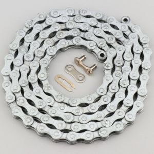 Cha&icirc;ne v&eacute;lo 1 - 3 vitesses 112 maillons argent