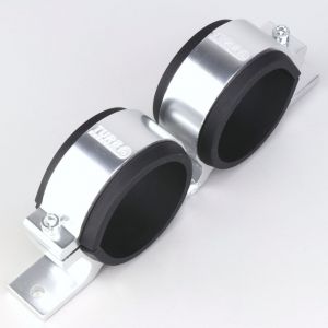 Support aluminium pour double pompe type Bosch 044 kartcross, autocross Ø60 mm Turbo Works gris