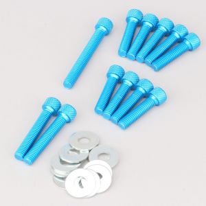 Vis de carter de kick MBK Booster, Nitro... Supertec bleues (lot de 12 vis avec rondelles)