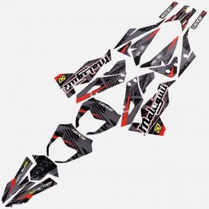 Kit d&eacute;co Generic Trigger, Malaguti XSM... Gencod Evo II rouge (&eacute;criture Malaguti)