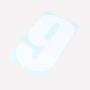 Sticker numéro 9 Ahdes blanc 13 cm