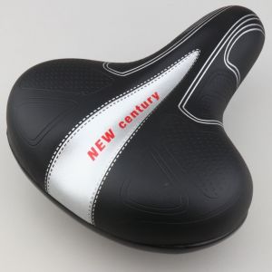 Selle v&eacute;lo "VTC/ville" 245x210 mm noire et grise avec catadioptre