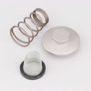 Bouchon de vidange complet (cr&eacute;pine, ressort, bouchon, joint) GY6, 1P37QMA Kymco Agility, Peugeot Kisbee... 50 4T C4