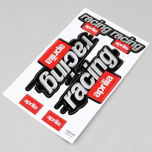 Stickers Aprilia Racing rouges et gris (planche)