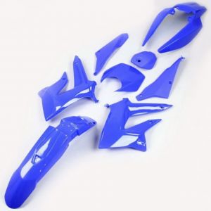 Kit carénages Derbi Senda DRD Xtreme, Gilera SMT, RCR (2011 - 2017) bleu (avec carénages sous selle)
