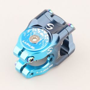 Potence de v&eacute;lo &Oslash;31.8x35 mm 1" 1/8 Lunje 02 noire et bleue