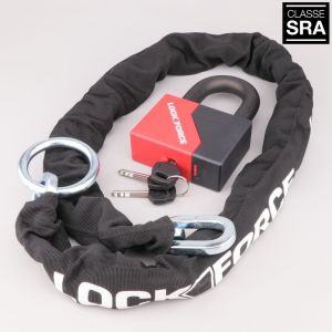 Antivol U à alarme avec chaîne lasso à anneau (homologué SRA) Lock Force Combo Securit