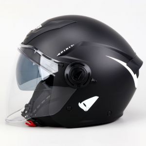 Casque jet UFO Spirit noir mat et blanc