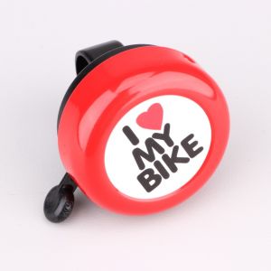 Sonnette de vélo, trottinette "I Love My Bike" M-Wave rouge