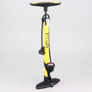 Pompe de gonflage à pied Ø38 mm avec manomètre PNA jaune