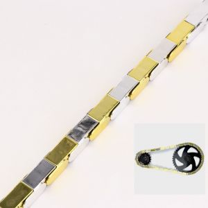 Couvre chaîne à clipser vélo 1 vitesse 112 maillons Insane Chains or et chrome