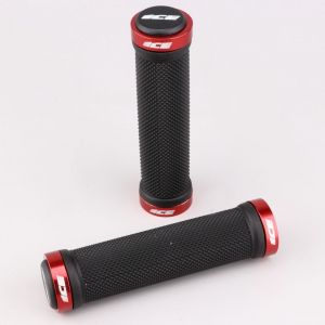 Poignées vélo BMX Lock-On ICE Diamond noires et rouges
