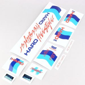 Kit d&eacute;co v&eacute;lo BMX Haro Freestyler Fst 1985 blanc et rouge