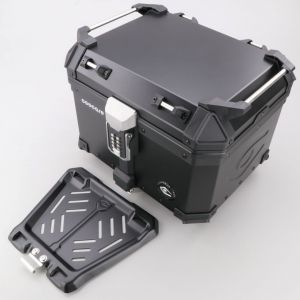 Top case 45L aluminium moto, scooter universel Coocase S45 noir (ouverture Keyless) (avec platine)