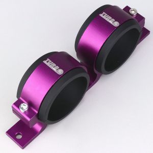 Support aluminium pour double pompe type Bosch 044 kartcross, autocross Ø60 mm Turbo Works violet