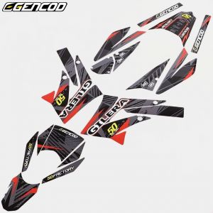 Kit d&eacute;co Derbi DRD, Gilera SMT, RCR (2011 - 2017) Gencod Evo II rouge (&eacute;criture Gilera)