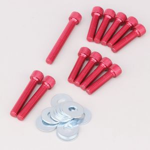 Vis de carter de kick MBK Booster, Nitro... Supertec rouges (lot de 12 vis avec rondelles)