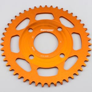 Couronne 47 dents alu 420 Yamaha TZR, MBK Xpower Supersprox orange