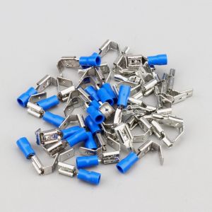 Cosses plates mâles/femelles Ø6.3 mm à sertir Lampa bleues (lot de 40)