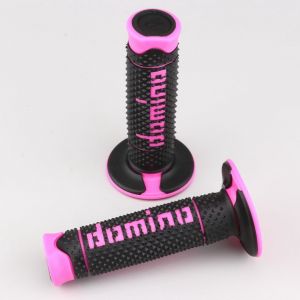 Poign&eacute;es moto Domino A260 cross noires et roses