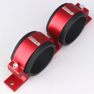 Support aluminium pour double pompe type Bosch 044 kartcross, autocross Ø60 mm Turbo Works rouge