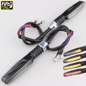 Clignotants &agrave; d&eacute;filement et feux arri&egrave;re &agrave; leds Fifty ProLight noirs (avec flash light)
