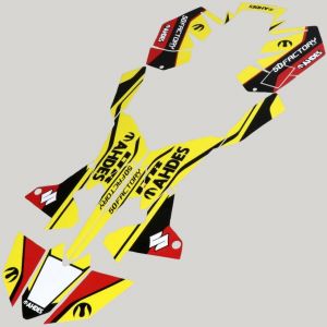 Kit déco Suzuki LTR 450 Ahdes jaune et rouge