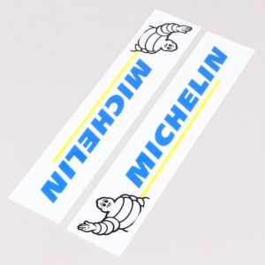 Stickers de fourche, garde boue... Michelin blancs 200 mm (paire)