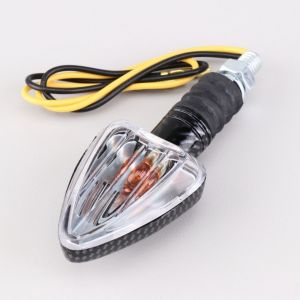 Clignotant à ampoule Arrow carbone cabochon transparent réversible 10W (à l'unité)