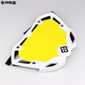 Plaque num&eacute;ro v&eacute;lo BMX Pride Racing Air Mini blanche (homologu&eacute;e UCI)