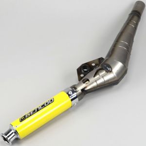 Corps de pot d'&eacute;chappement &agrave; pompe Peugeot 103, MBK 51 Gencod cartouche jaune