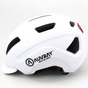 Casque vélo avec éclairage arrière intégré Auvray City blanc mat