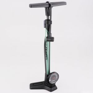 Pompe de gonflage &agrave; pied v&eacute;lo &Oslash;34 mm avec manom&egrave;tre Contec Air Support Twist noire et verte