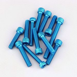Visserie de carter d'embrayage, couvercle de pompe à eau et cache pompe à huile AM6 Minarelli bleue (kit)