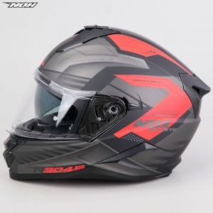 Casque intégral Nox N304S Carver noir mat, rouge