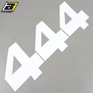 Stickers num&eacute;ro cross 4 blancs 20 cm Blackbird (jeu de 3)