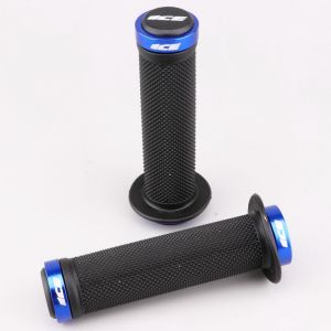 Poignées vélo BMX Lock-On ICE Fury noires et bleues