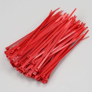 Colliers plastique (rilsan) 3.5x140 mm Artein rouges (100 pièces)