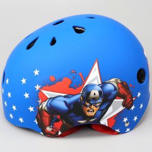 Casque vélo enfant Captain America bleu et blanc